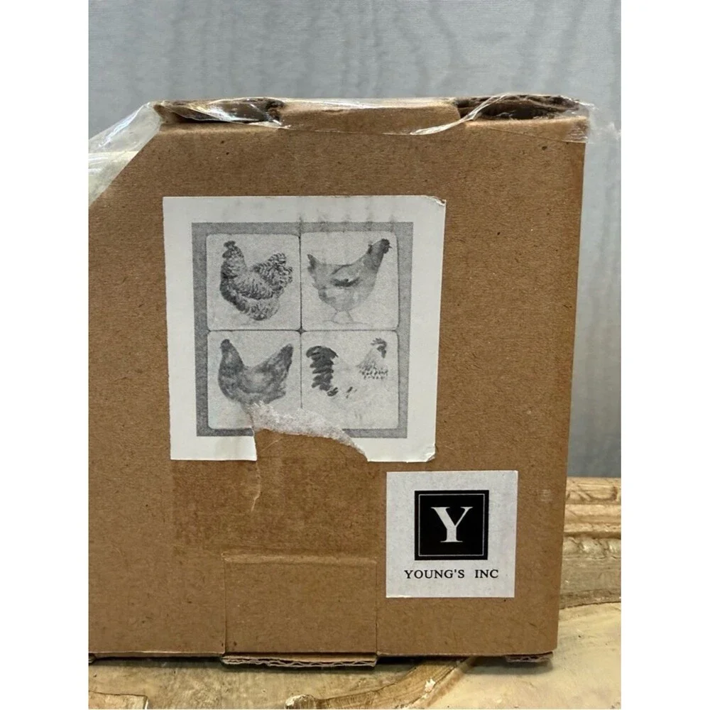 Chicken Resin Coasters Set of Four Rustic Country Farmhouse Ranch